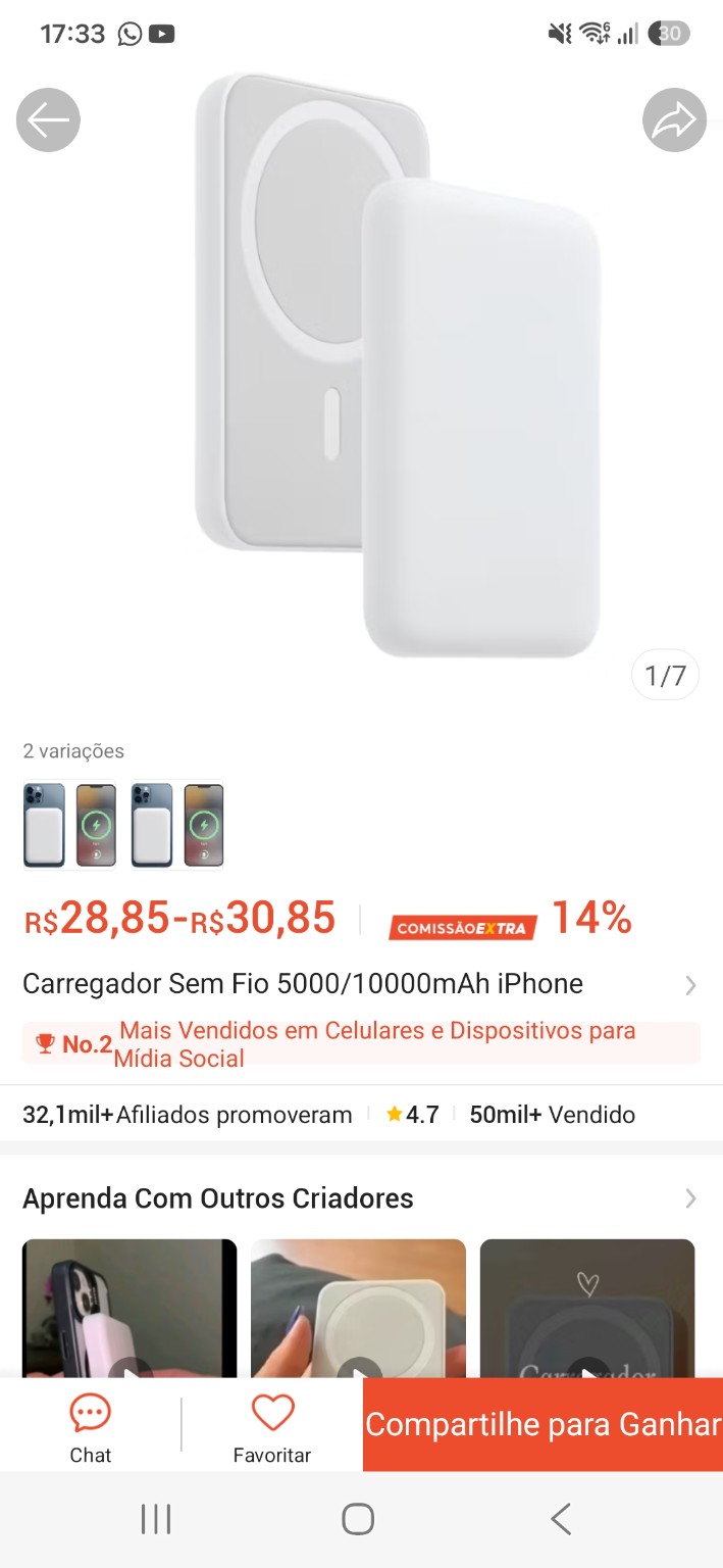 Carregador magnético