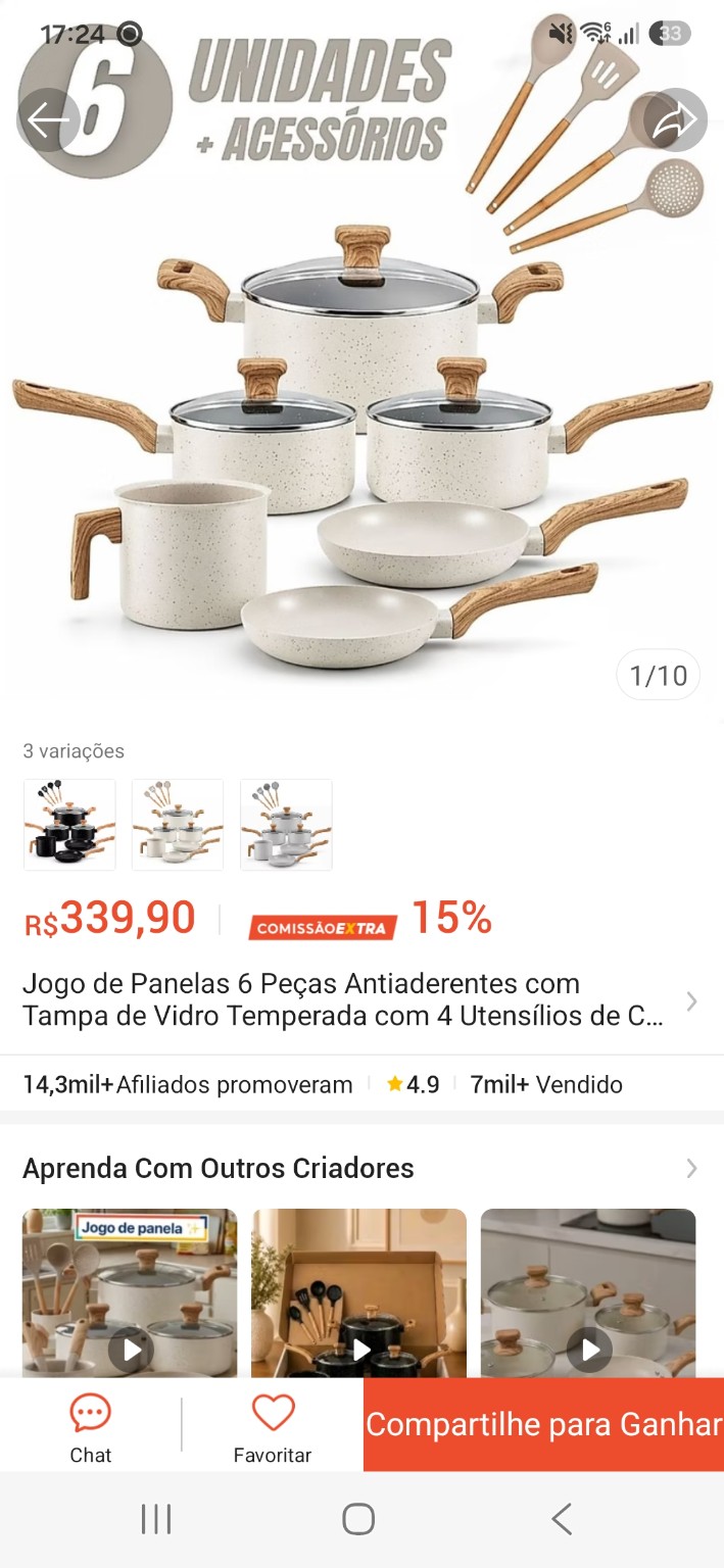 Jogo de panelas